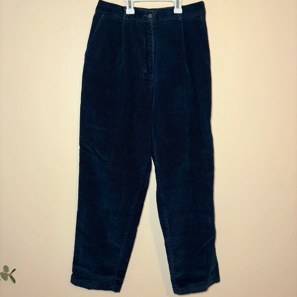 L.L. Bean Pants - L.L. Bean Vintage Women's Dark Blue Corduroy Pants